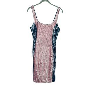 Susana Monaco Formal Party Sheath Dress Womens Pink Sequin Body Con  Size 2